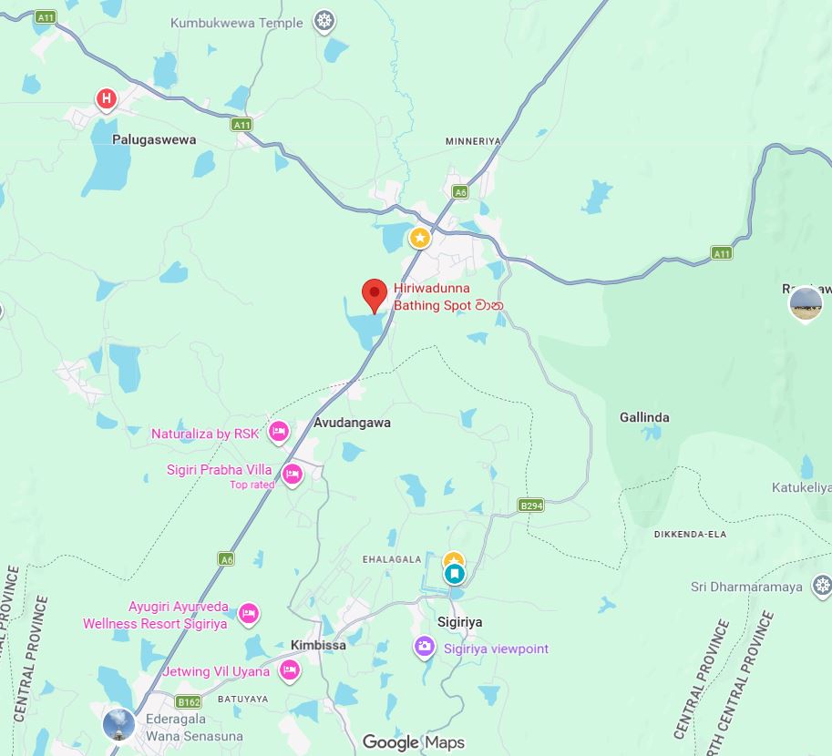 Hiriwadunna Village Location